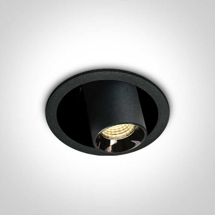 11106T/B/W Negro COB RECESSED LED 6W WW 38deg ADJUSTABLE DARK LIGHT 230V