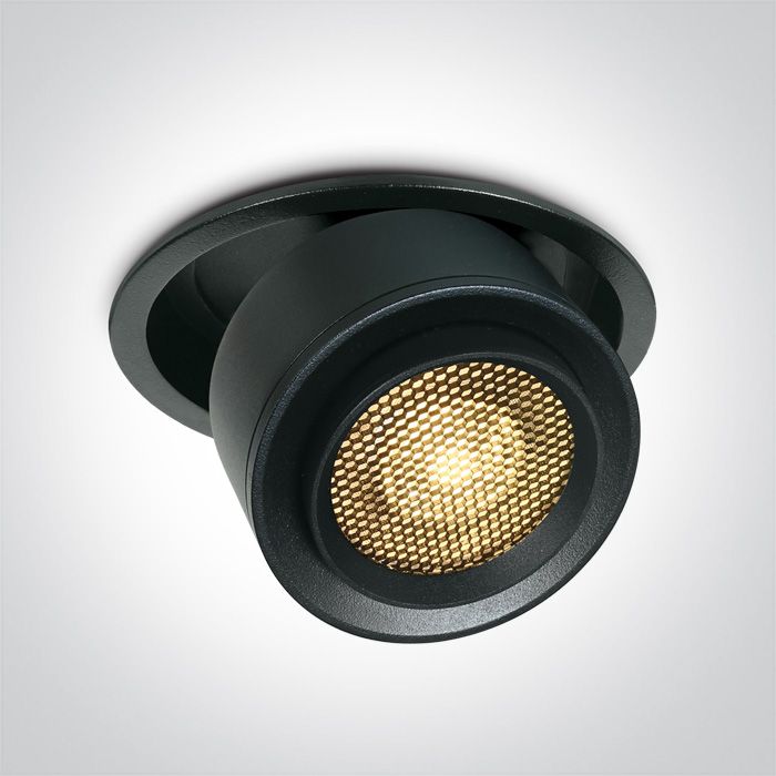 11128G/B/W Negro RECESSED COB 28W WW IP20 15-45deg ADJUSTABLE 230V HONEYCOMB