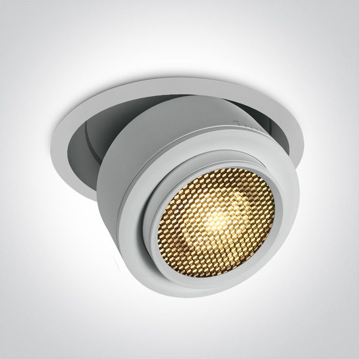 11128G/W/W Blanco RECESSED COB 28W WW IP20 15-45deg ADJUSTABLE 230V HONEYCOMB