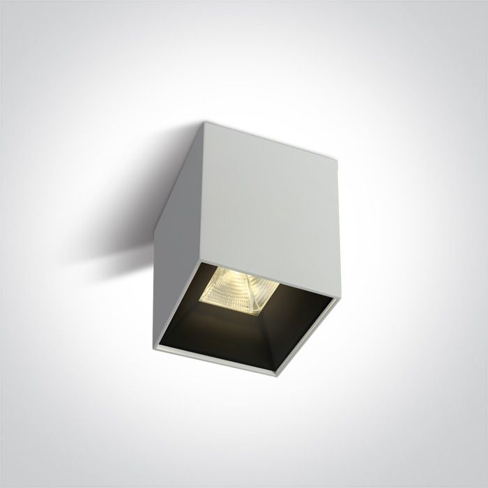 12110HA/W/W Blanco LED 10w WW IP20 60deg 230V SQUARE DARK LIGHT
