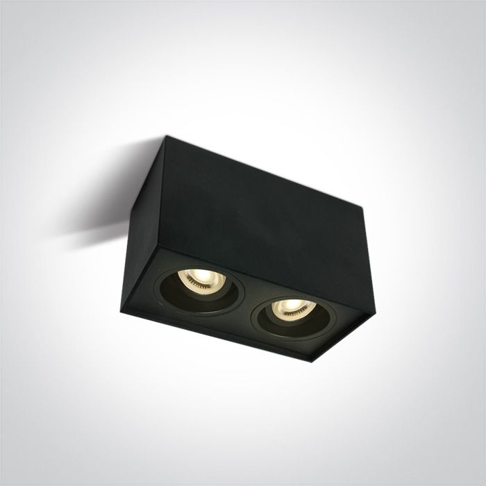 12205YA/B Negro GU10 2x10W ADJUSTABLE SQUARE 100-240V