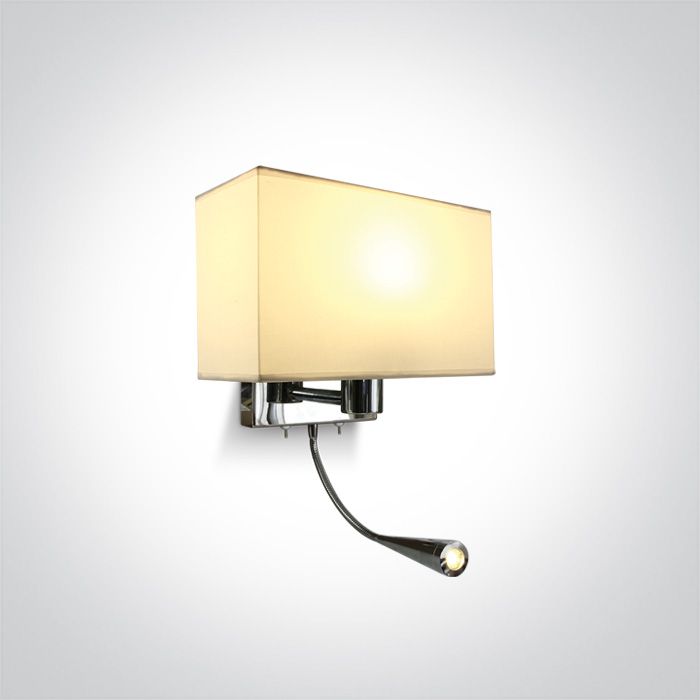 61074/C/W Cromo WALL LIGHT LED 3W WW + 12W E27 100-240v