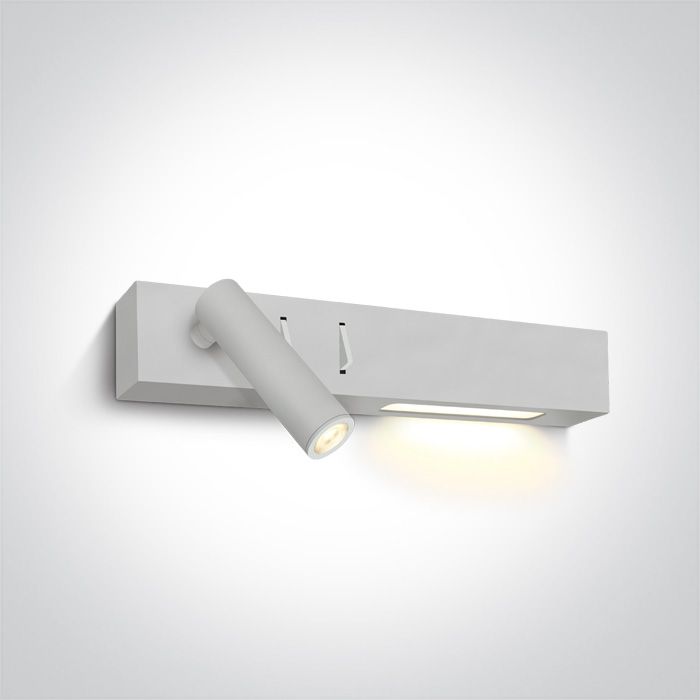 65146/W/W Blanco LED 3W + LED 6W WW WALL LAMP IP20 230v LEFT