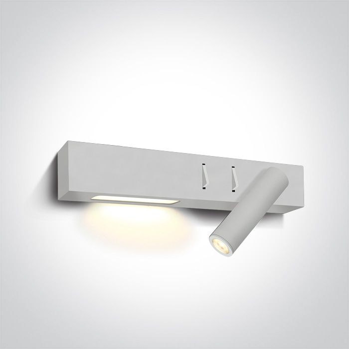 Aplique de Pared LED 3W + 6W con Luz Lateral Derecha ONE Light Blanco
