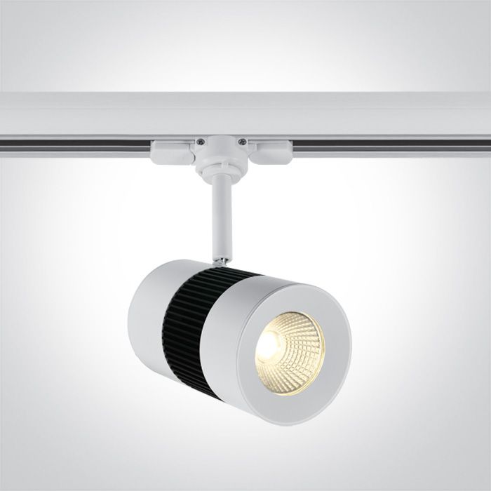 Proyector de carril LED blanco con disipador negro ONE Light | Ref. 65628T
