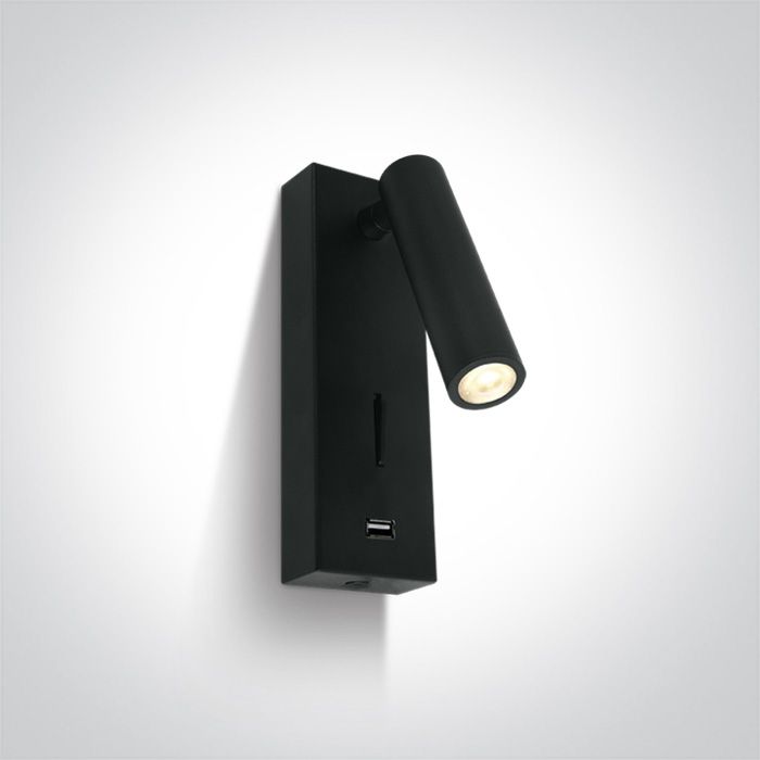 Aplique de Pared con Luz LED y Cargador USB ONE Light | Ref. 65746A