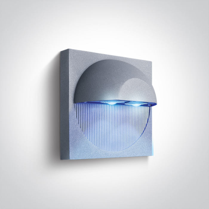 67124/G/BL GREY LED 2x1w BLUE IP54