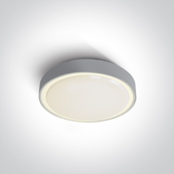 67280N/G/W GREY LED PLAFO 16w WW IP65 230v