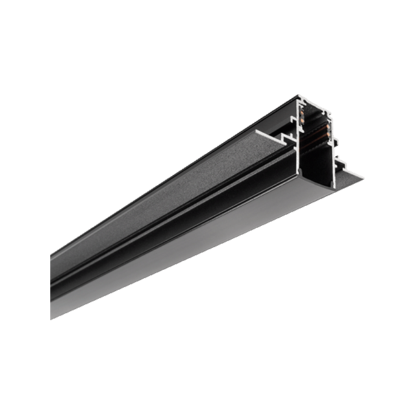 CARRIL 48V  EMPOTRAR 1m  NEGRO CON EMBELLECEDOR