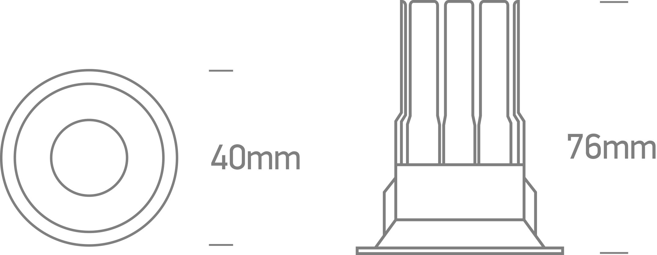 Dimensiones del Foco LED Empotrable 6W ONE Light | Ref. 10106L