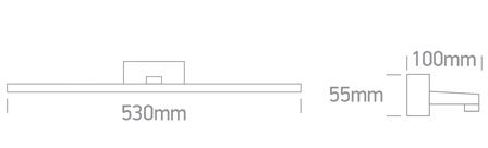 Dimensiones del Aplique de Espejo para Baño Blanco de 14W con LED Integrado ONE Light | Ref. 38114T/W/W