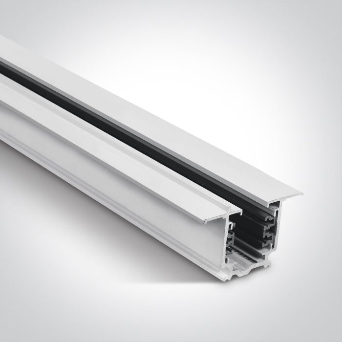 40003R/W WHITE RECESSED TRACK 3m