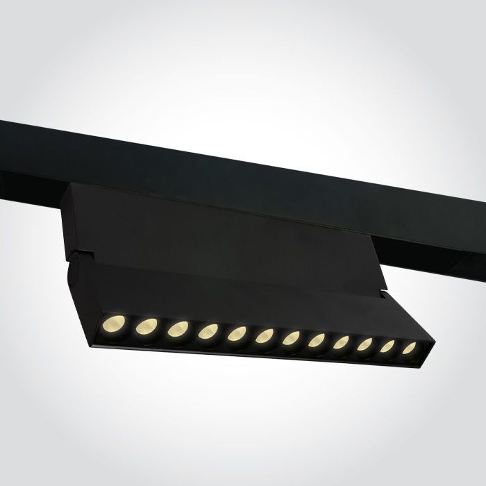 Proyector lineal magnético LED negro para carril