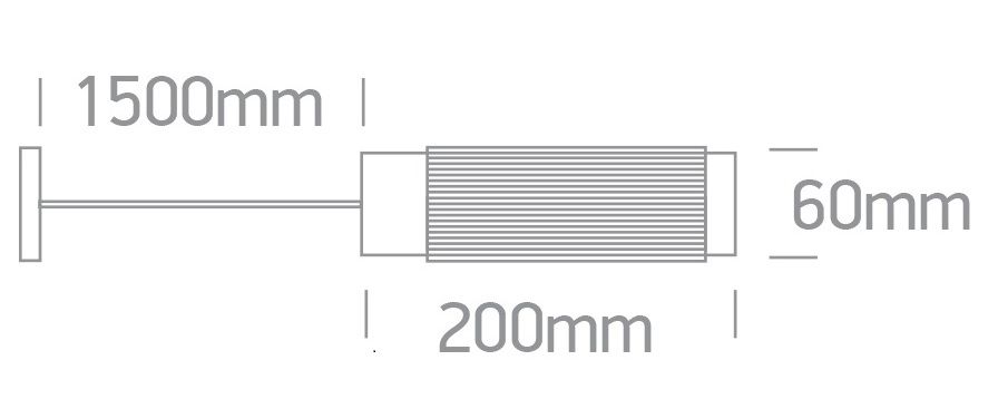 Dimensiones de la Lámpara Colgante Ref. 42126BA/B/W