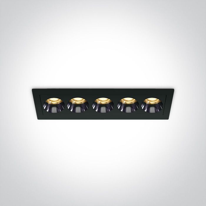 50012H/B/W BLACK RECESSED LED 12W WW IP20 38deg 230V DARK LIGHT