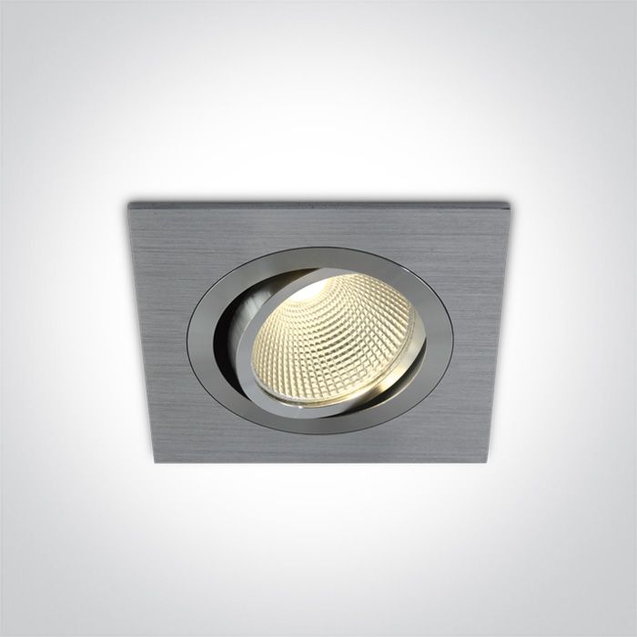 51112/AL/W ALUMINIUM COB LED 12w 700mA WW 38deg ADJUSTABLE