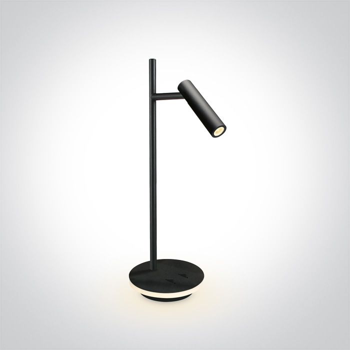 61132A/B/W BLACK LED READING 3W + BASE 6W WW TABLE LAMP IP20 230v