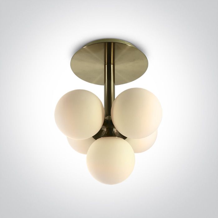 62116A/BBS BRUSHED BRASS CEILING LIGHT 5x9w G9 100-240v