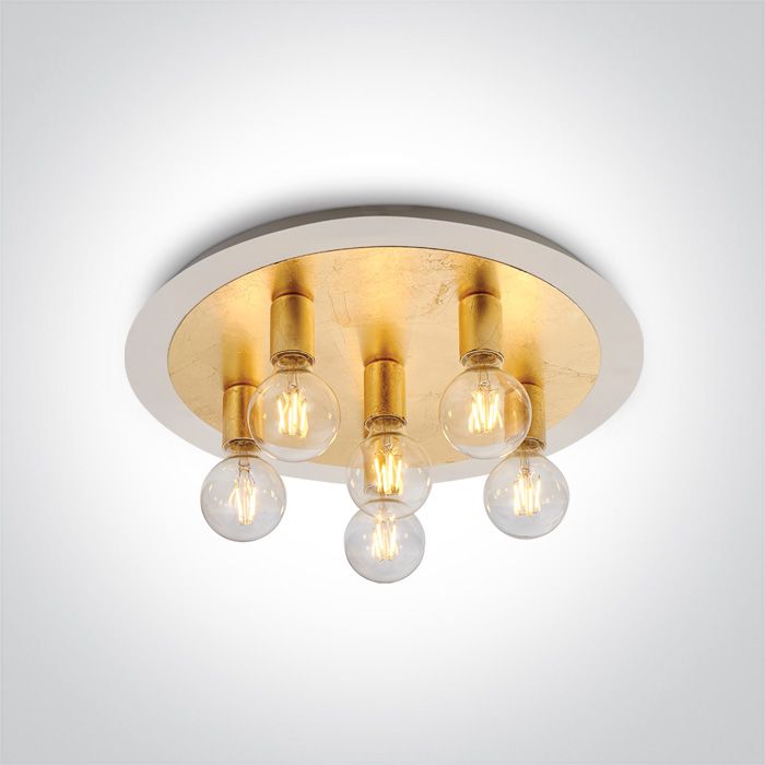 62172C/BS BRASS CEILING LIGHT 6x12w E27 100-240v