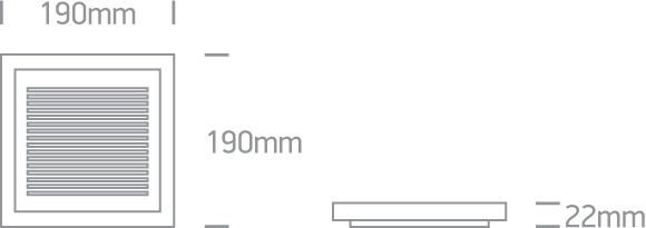 Dimensiones del Proyector LED Slim de 17W ONE Light | Ref. 64010/G/C