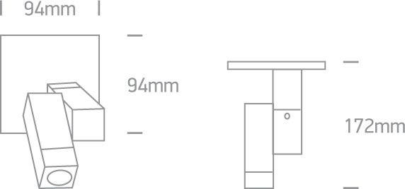 Dimensiones del Foco de Techo/Pared LED de 1W ONE Light | Ref. 65102