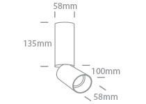 Dimensiones del Foco de Techo Ajustable Blanco para Lámparas GU10 ONE Light | Ref. 65105EA/W