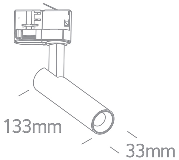 Proyector de carril COB Compact Cylinder - Diagrama 65108AT