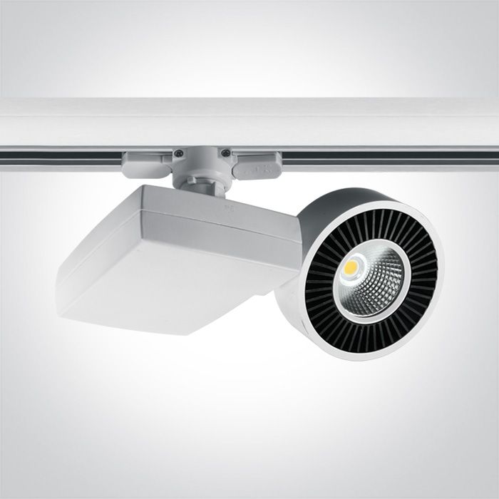 Proyector LED blanco para carril con disipador negro