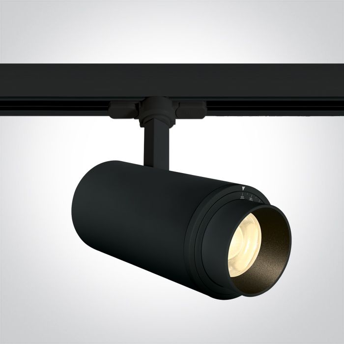 Foco de Carril LED 30W Negro con Haz Ajustable ONE Light Negro