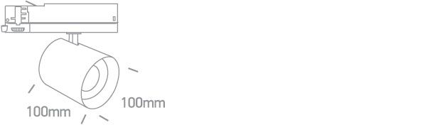 Dimensiones del Proyector de Carril LED COB Regulable DALI de 35W ONE Light | Ref. 65660BTL