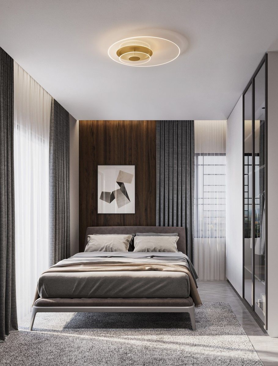 Stylish and Sophisticated Contemporary Bedroom Interior Design with Comfortable Bed and High-Quality Furniture