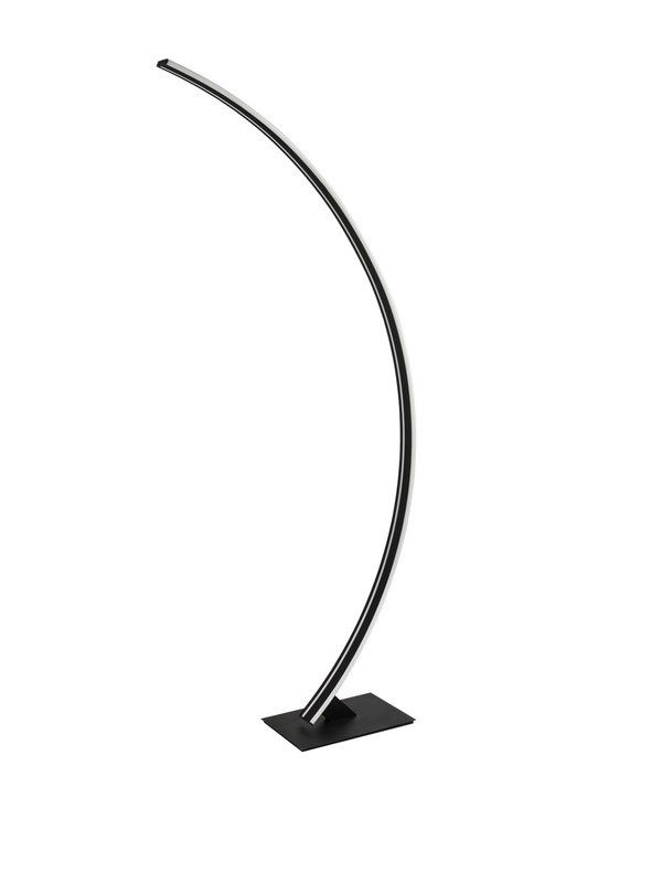 Lámpara de pie BRETON de Nova Luce en negro arenado con LED integrado, ideal para interiores modernos.