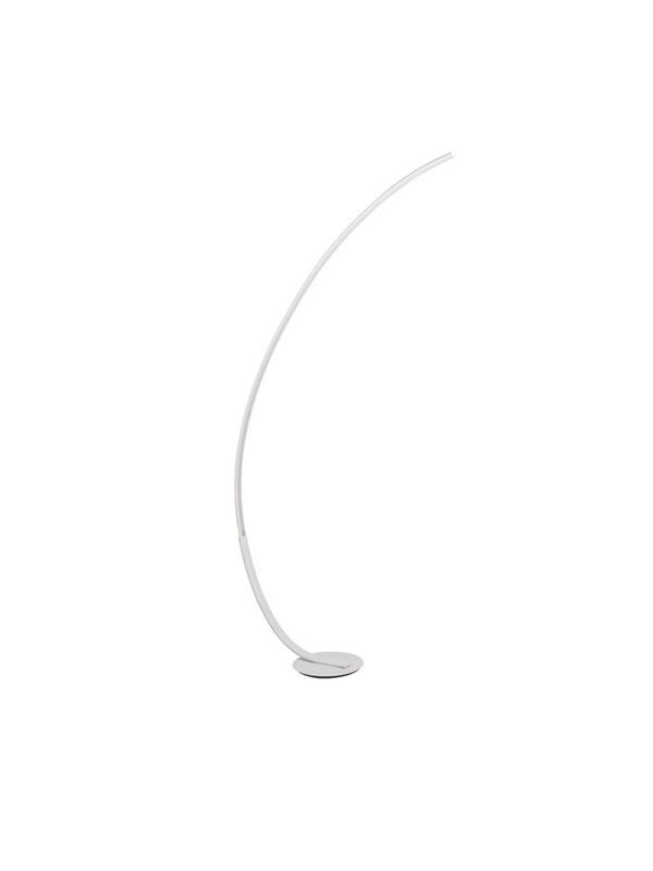 Lámpara de pie PREMIUM de Nova Luce en blanco arenado con LED integrado, ideal para interiores modernos.