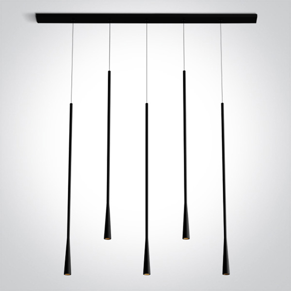 Colgante LED Negro 5x5W – IP20 – 3000K | ONE Light